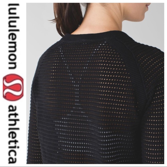 lululemon athletica Sweaters - 💕SALE Lululemon Black Devi Crew Pointelle Sweater
